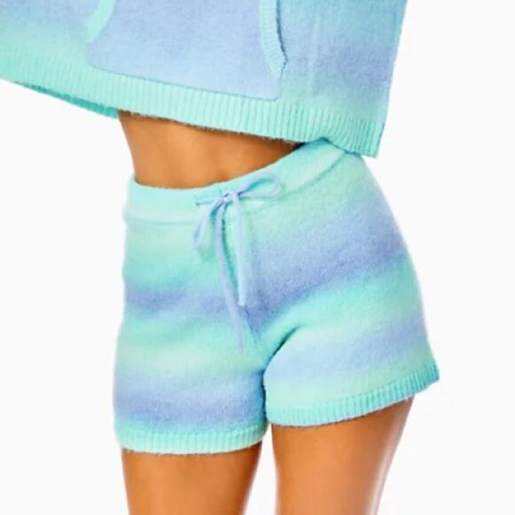 NWT $118 LILLY PULITZER Wanetta Sweater Shorts surf blue L - Picture 10 of 10